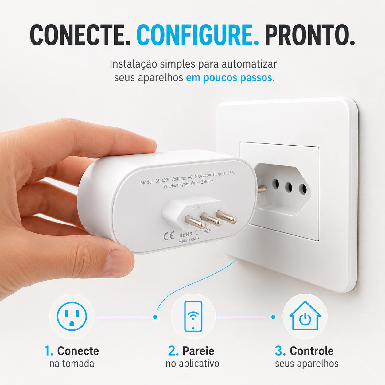 Tomada Inteligente Wi-Fi com Monitoramento de Consumo e Agendamento