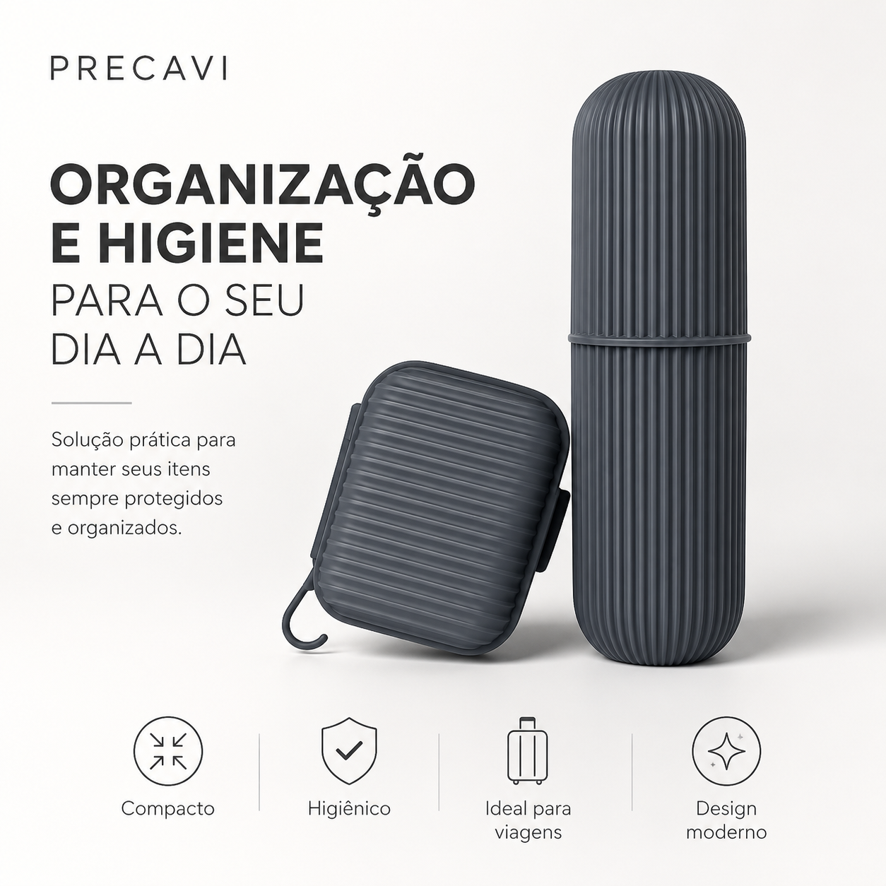 Kit de Higiene para Viagem com Porta-Escova e Saboneteira