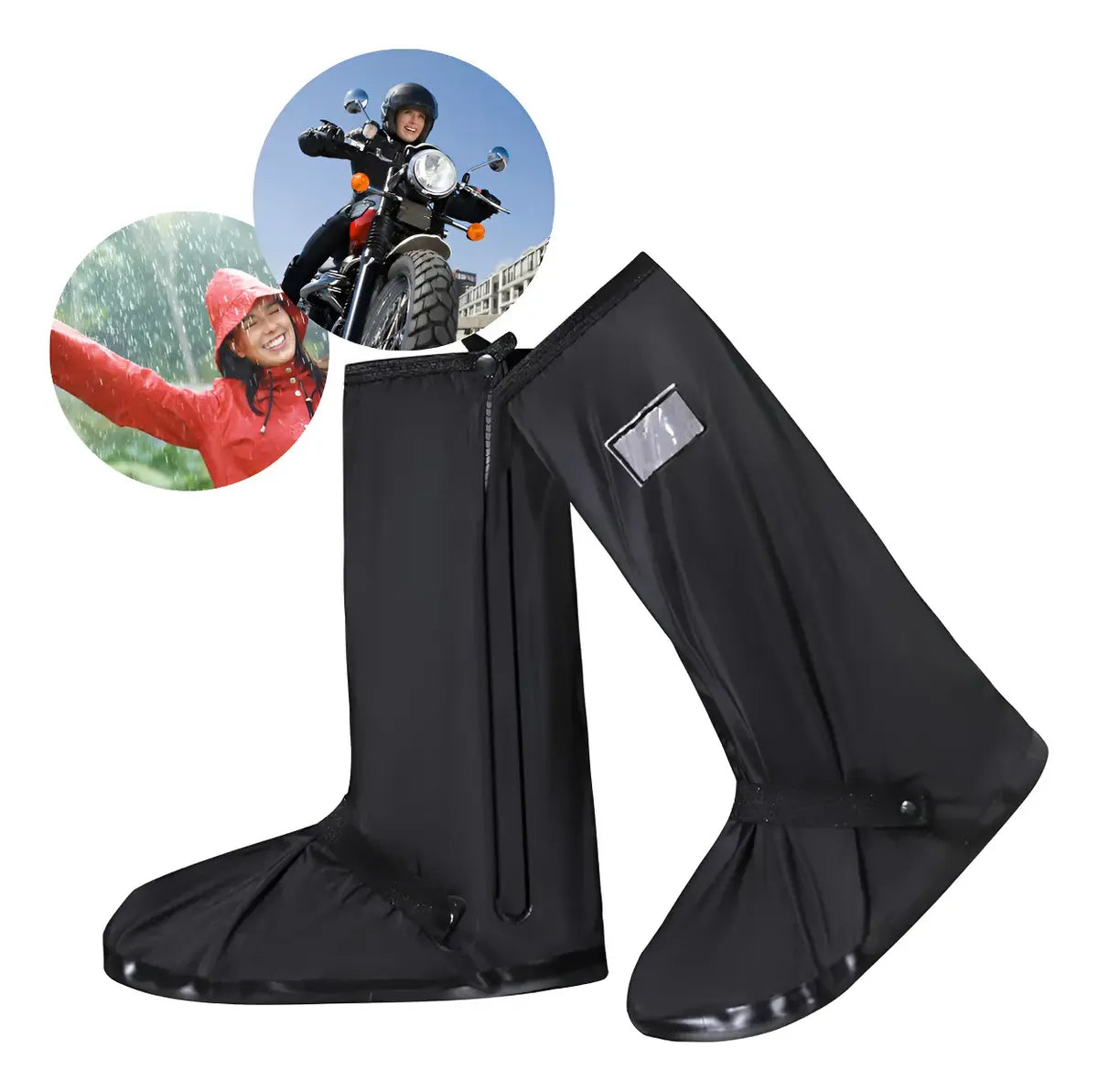 Capa Impermeável para Calçados com Cano Alto e Zíper – Proteção para Chuva