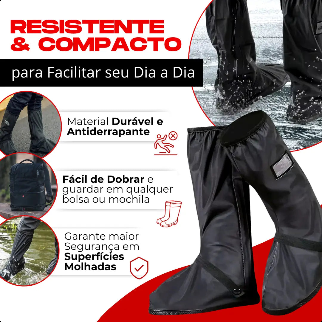 Capa Impermeável para Calçados com Cano Alto e Zíper – Proteção para Chuva