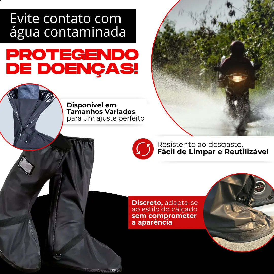 Capa Impermeável para Calçados com Cano Alto e Zíper – Proteção para Chuva