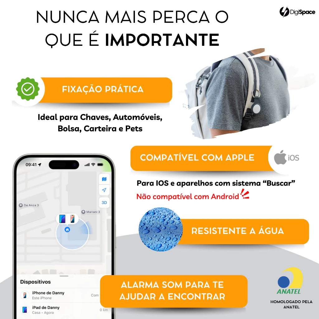 AIRTAG Rastreador Localizador Bluetooth Compatível com Apple Buscar (Find My)