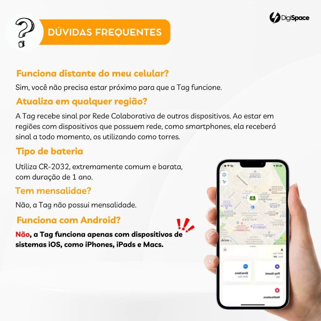 AIRTAG Rastreador Localizador Bluetooth Compatível com Apple Buscar (Find My)
